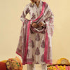 Dhiyona IE Women Floral Printed Regular Thread Work Pure Cotton Kurta with Trousers & With Dupatta