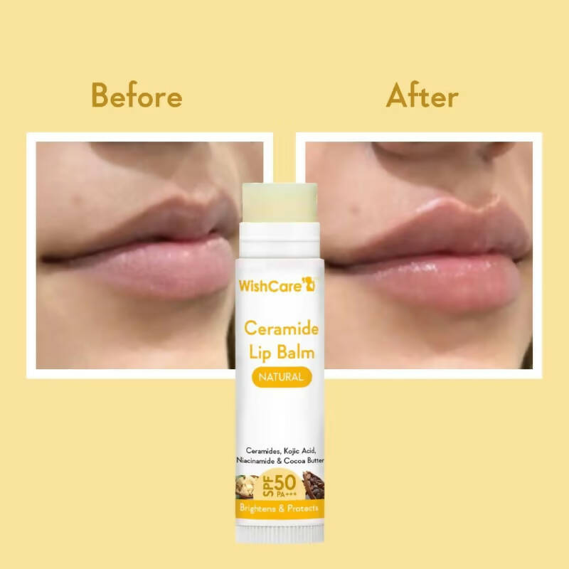 Wishcare Ceramide Lip Balm with SPF50 PA+++ - Natural - Indyancart