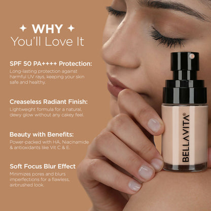 Bella Vita Organic Hydmatte Fx - Airbrush Liquid Foundation - Soft Sand