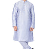 Men's Light Blue Silk Blend Straight Kurta Pyjama Set