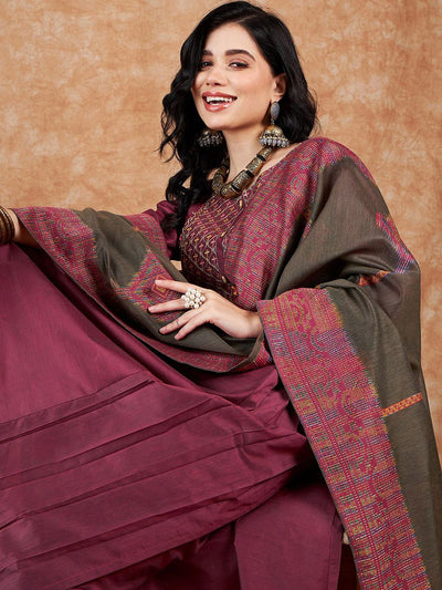Indyancart SN Women's Embroidered Kurta & Trouser With Dupatta