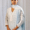 Indyancart IE Women Ethnic Motifs Embroidered Regular Chikankari Pure Cotton Kurta with Trousers & With Dupatta