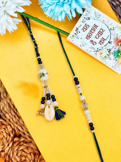 Anouk Set Of 2 Traditional Bhaiya Bhabhi Rakhi With Roli Chawal Chandan Mishri