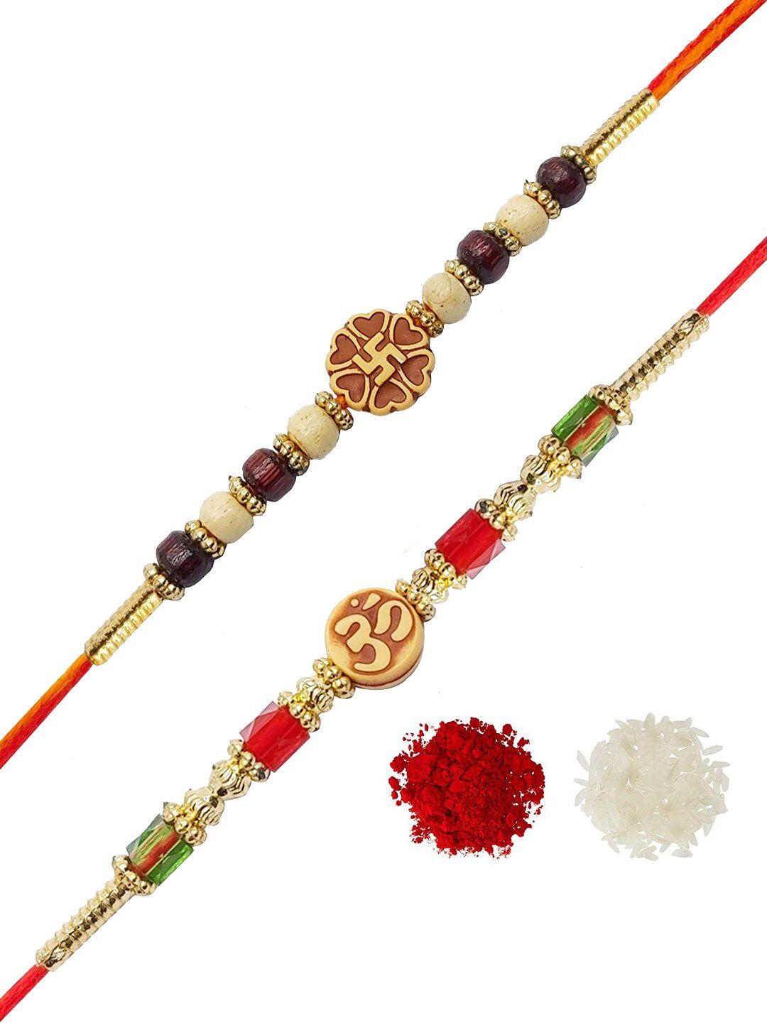 Anouk Unisex Set Of 2 Beaded Thread Rakhi