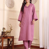 Dhiyona VR Women's Purple Fringed V Neck Kurta Set
