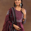 Dhiyona IE Women Ethnic Motifs Printed Regular Thread Work Pure Cotton Kurta with Trousers & With Dupatta