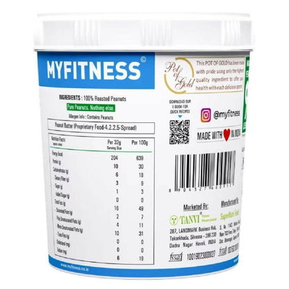Myfitness All Natural Unsweetened Peanut Butter Crunchy - Indyancart