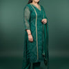 Indyancart Women's Bandhani Printed Regular Gotta Patti Kurta with Trousers & With Dupatta