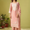 Dhiyona IE Women Ethnic Motifs Embroidered Thread Work Kurta with Trousers & Dupatta