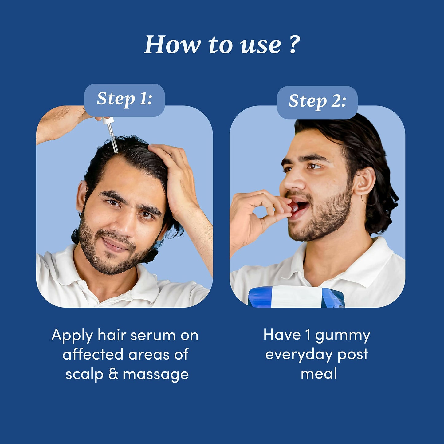 Man Matters Hair Growth Combo featuring biotin hair gummies and advanced hair serum for healthier, thicker hair.