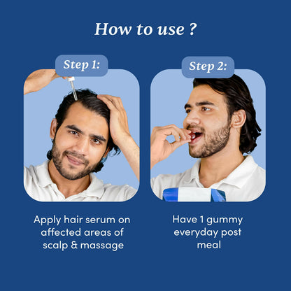 Man Matters Hair Growth Combo featuring biotin hair gummies and advanced hair serum for healthier, thicker hair.