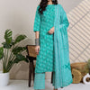 Indyancart IE Women Ethnic Motifs Printed Pure Cotton Kurta with Trousers & Dupatta