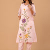 Dhiyona IE Women Floral Embroidered Regular Thread Work Kurta with Trousers