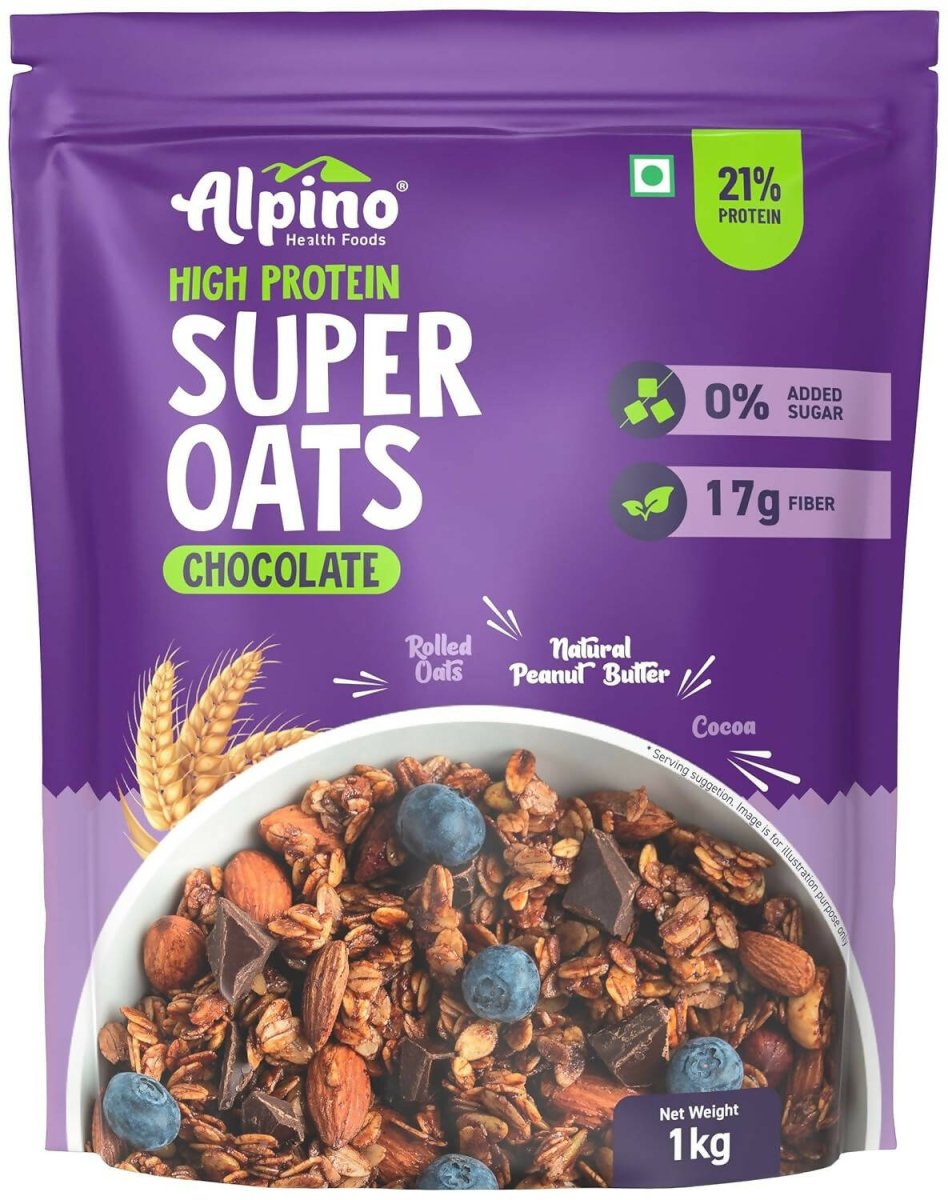 Alpino High Protein Super Rolled Oats Chocolate - Indyancart