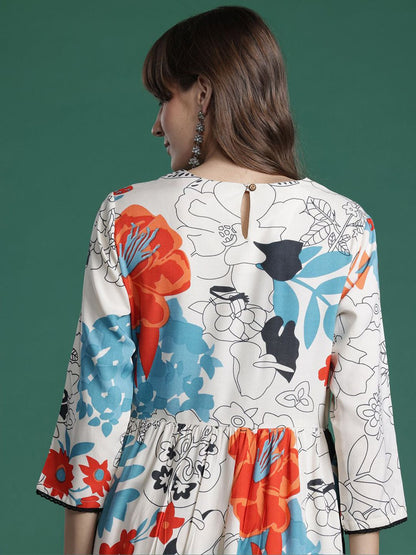 Indyancart IE Printed Straight Tunic & Trousers Co-Ord Set