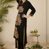 Indyancart IE Ethnic Motifs Printed Mandarin Collar A-Line Kurta With Palazzos