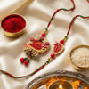 Dhiyona Set Of 2 Artificial Beads Bhaiya Bhabhi Rakhi With Roli Chawal Chandan Mishri