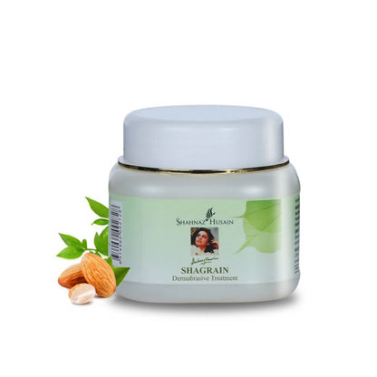 Shahnaz Husain Shagrain Dermabrasive Treatment cream in a jar, used for face exfoliation and skin rejuvenation in personal care.