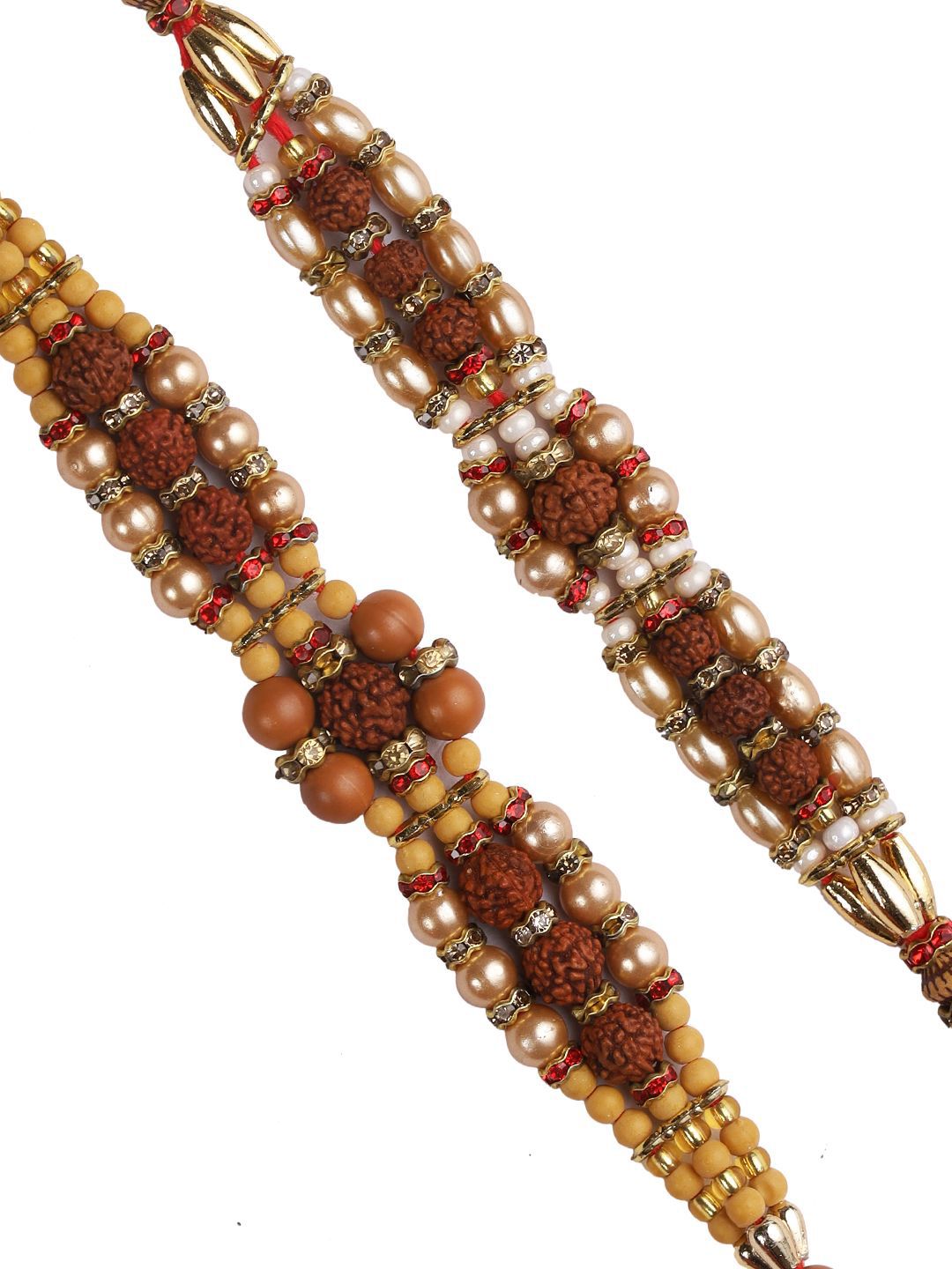Anouk Set Of 2 Brown Rudaraksh Beaded Rakhis Comes With Roli Rice & Greeting Card