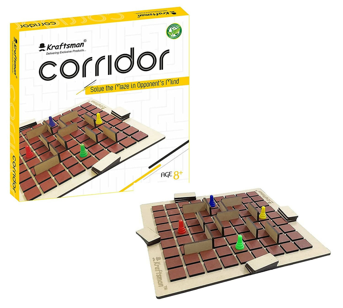 Kraftsman Wooden Corridor Board Game | 2-4 Players Board Game for All Age Groups - Indyancart