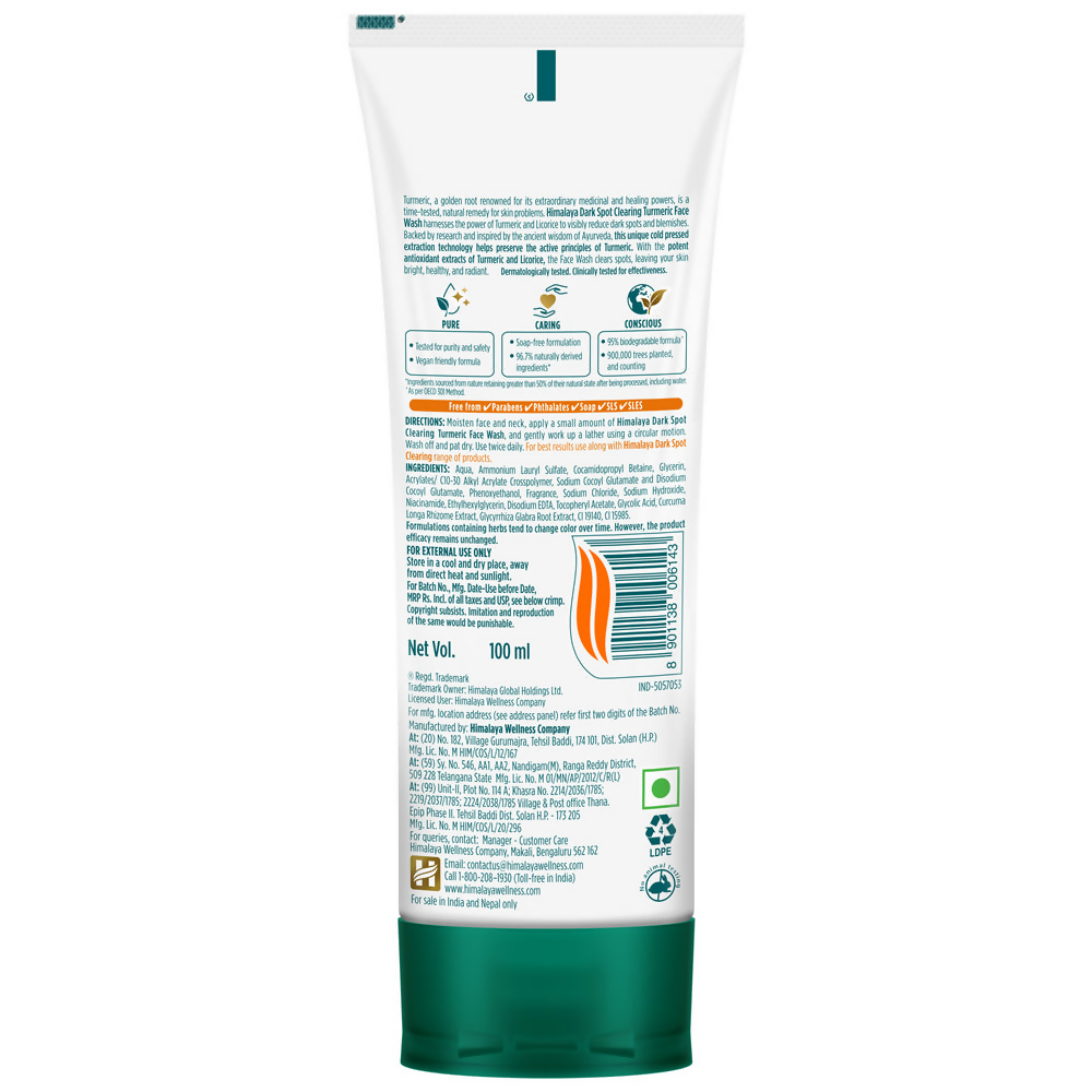 Himalaya Herbals Dark Spot Clearing Turmeric Face Wash - Indyancart
