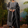 Dhiyona IE Women Floral Embroidered Cotton Kurta with Trousers & Dupatta