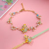 Dhiyona Unisex Set Of 2 Multicolor Gold-Toned Radha Krishna Beaded Bhaiya Bhabhi Rakhi