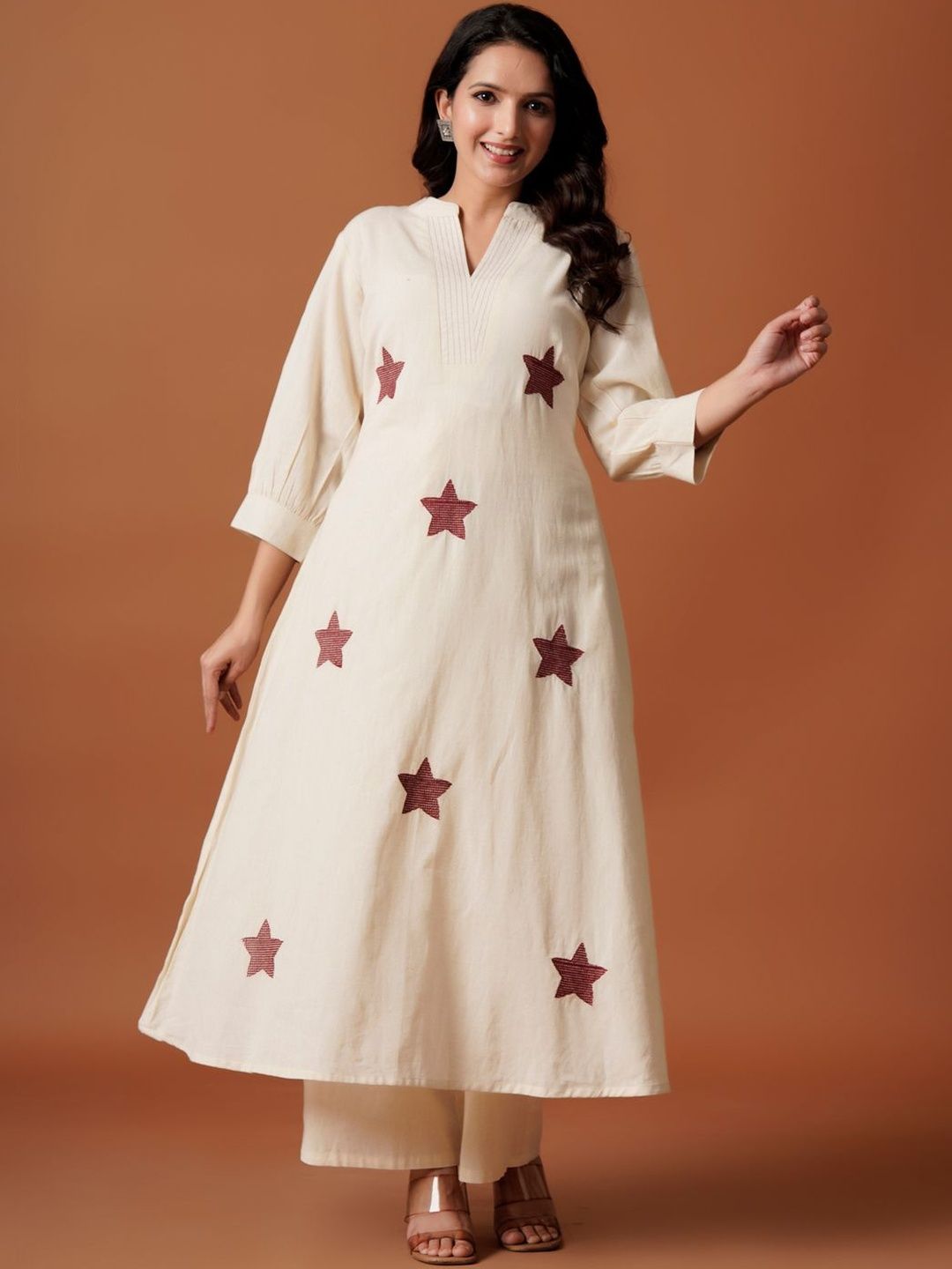 Women Ethnic Motifs Printed Regular Pure Cotton A-Line Kurta with Palazzos