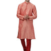 Men's Pink Cotton Blend Straight Kurta Pyjama Set