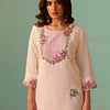 Dhiyona IE Women Floral Embroidered Regular Thread Work Kurta with Trousers
