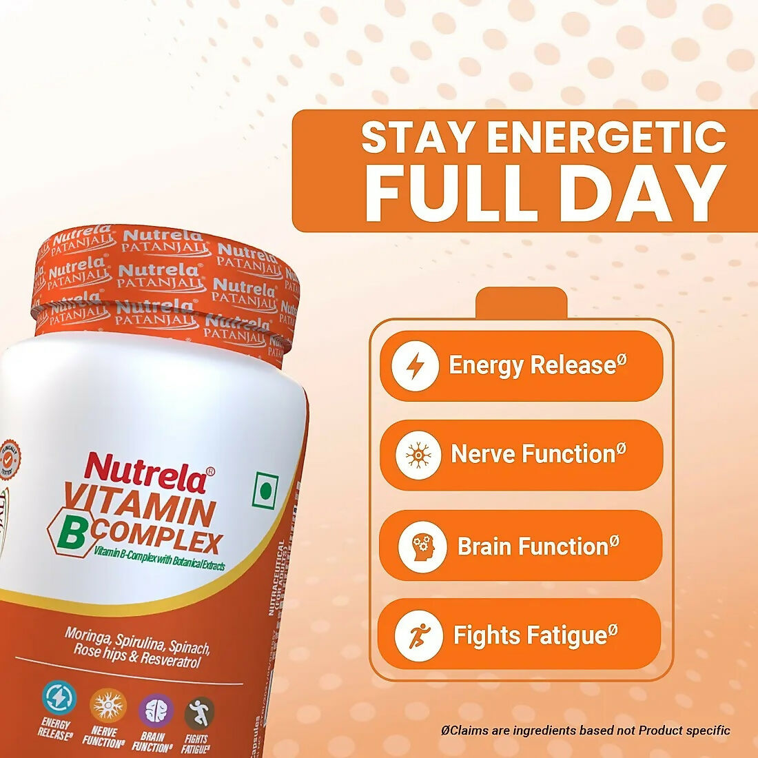 Patanjali Nutrela Vitamin B-complex Capsules - Indyancart