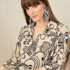 Dhiyona IE Printed Shirt Collar Pure Cotton Tunic With Trouser