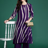 Dhiyona IE Printed Round Neck Straight Beads And Stones Kurta With Palazzos