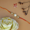Dhiyona Thread Rakhi Greeting Card & Roli Chawal
