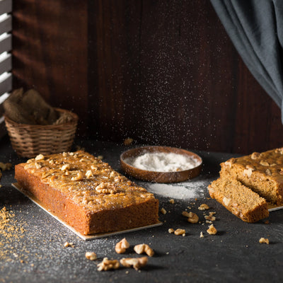 Whole Wheat Jaggery Cake With Walnut