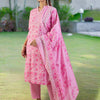 Indyancart IE Women Floral Printed Regular Pure Cotton Kurta with Trousers & With Dupatta