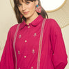 Dhiyona IE Women Ethnic Motifs Embroidered A-Line Thread Work Pure Cotton Kurta & Trousers