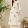 Dhiyona IE Ethnic Motifs Embroidered A-Line Thread Work Pure Cotton Kurta With Palazzos