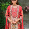 Indyancart IE Ethnic Motifs Printed Mirror Work Pure Silk A-Line Kurta & Palazzos With Dupatta