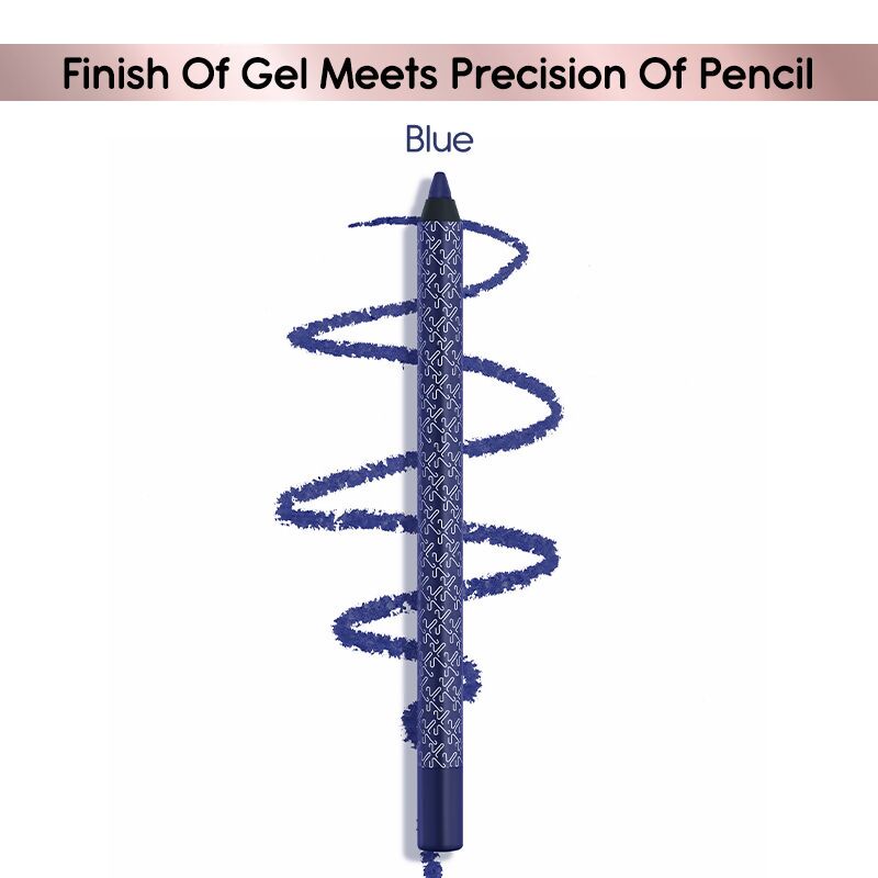 Blue Kay Beauty Gel Eye Pencil by Katrina Kaif, showing the vibrant eyeliner pencil with a sleek design and blue shade.