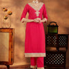 Indyancart IE Women Ethnic Motifs Embroidered Regular Thread Work Kurta with Trousers