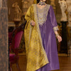 Dhiyona IE Floral Embroidered Sweetheart Neck Bandhani Kurta With Trousers & Dupatta