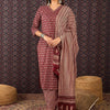 Dhiyona IE Women Ethnic Motifs Printed Regular Pure Cotton Kurta Trousers With Dupatta