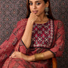 Dhiyona IE Geometric Printed Mirror Work Pure Cotton Kurta With Trousers & Dupatta