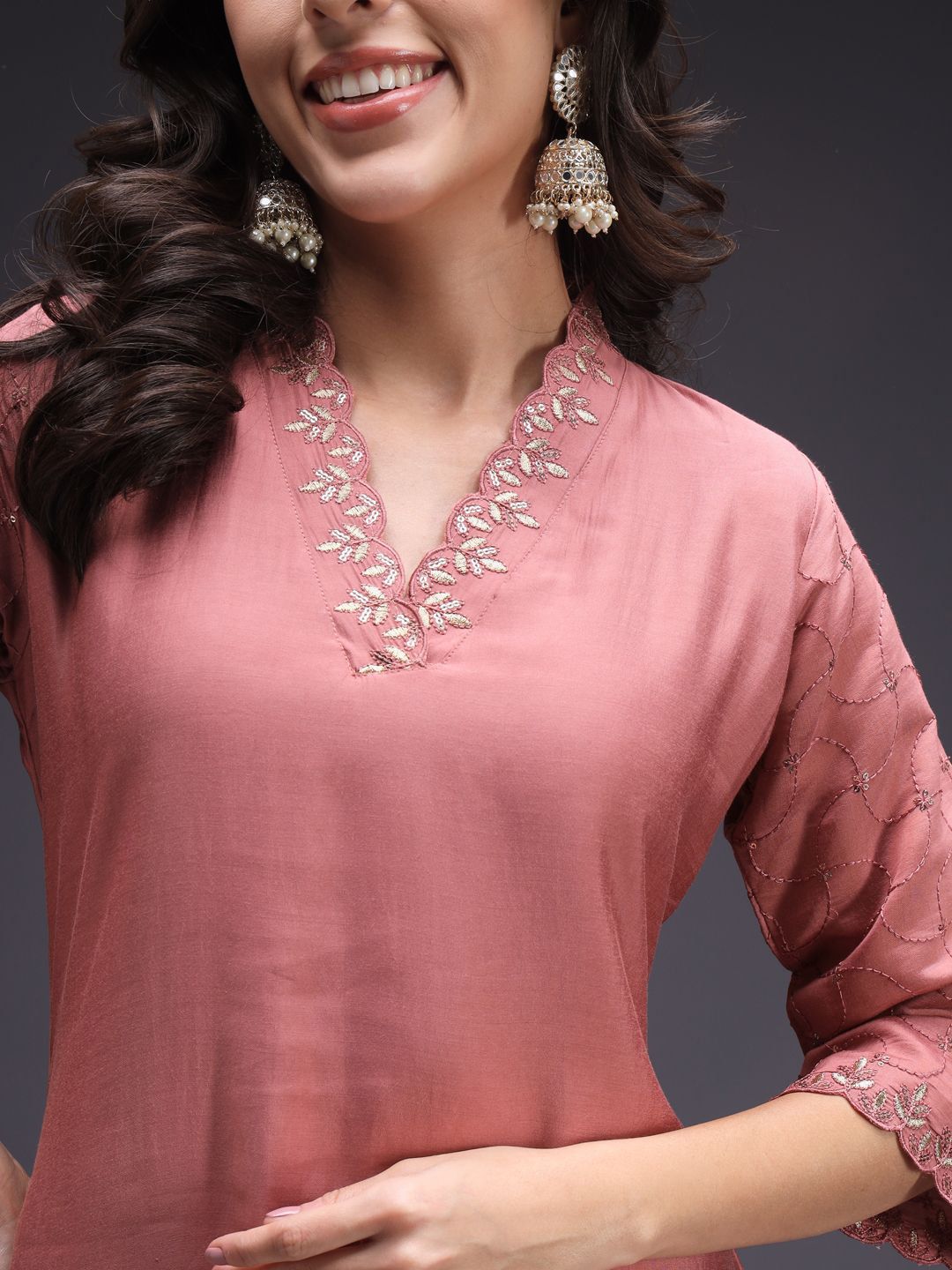 Indyancart SN Women's Ethnic Motifs Yoke Design Kurta with Trousers & Dupatta
