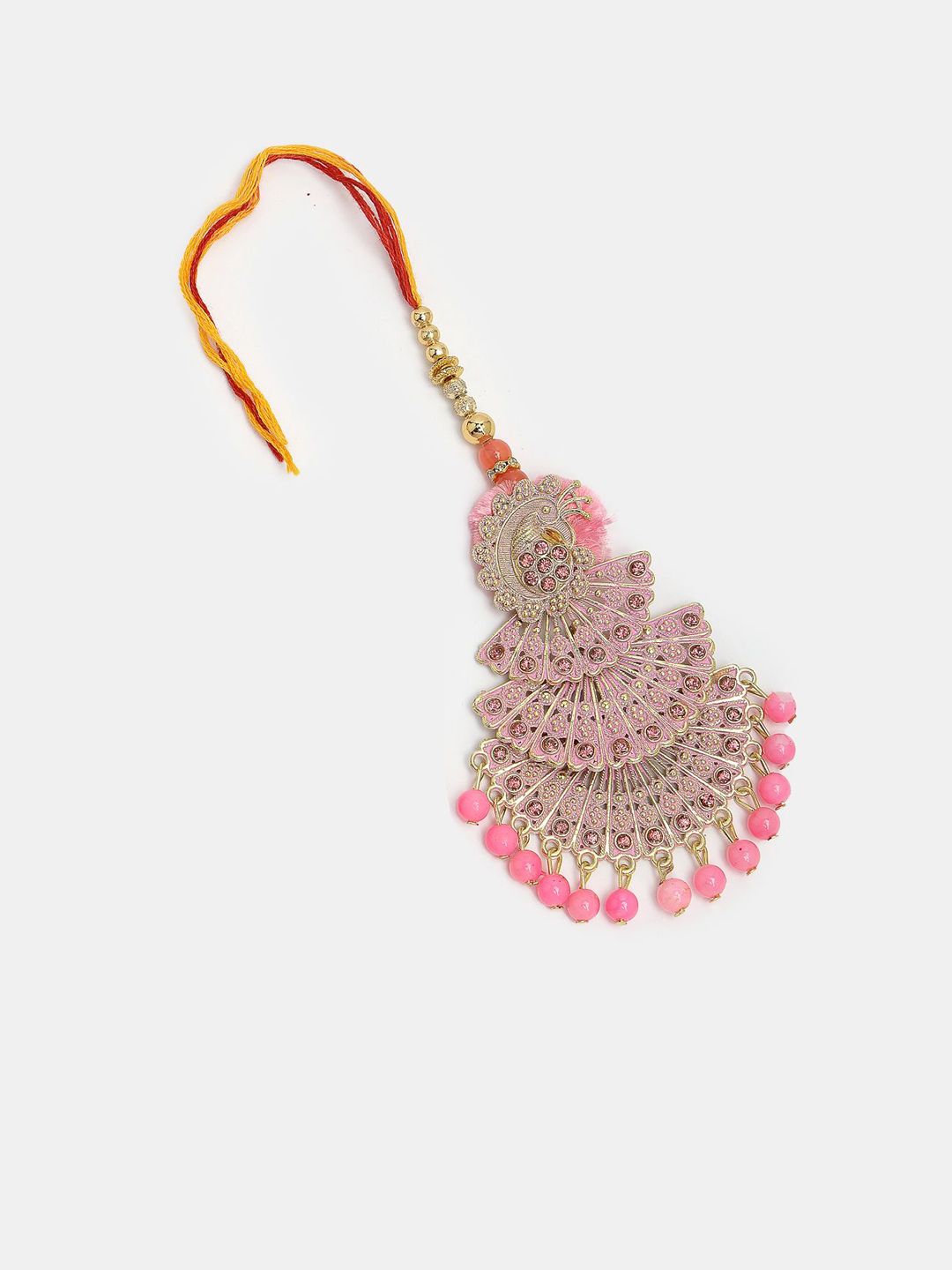 Anouk Unisex Set Of 2 Multicolor Peacock Design Stone & Beaded Bhaiya Bhabhi Rakhi