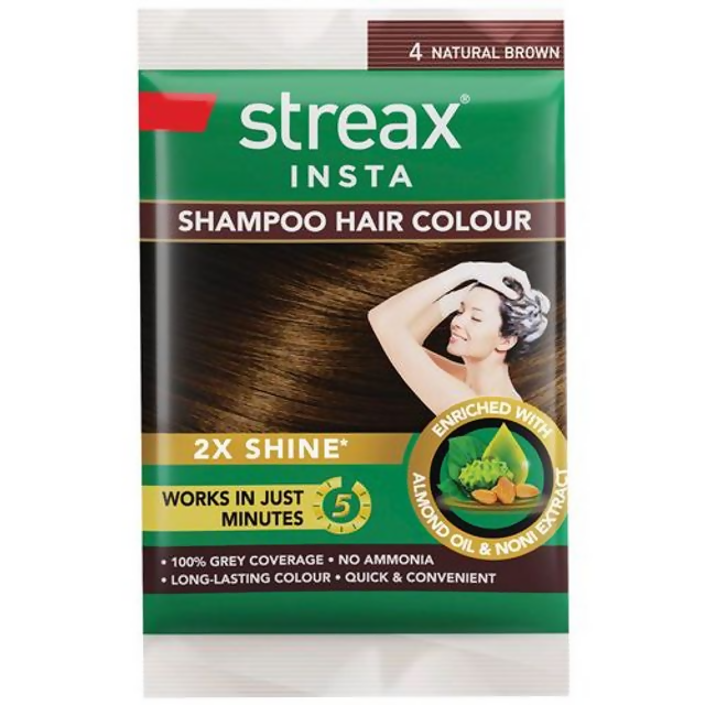 Streax Insta Shampoo Hair Color - Natural Brown - Indyancart