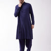 Men's Blue Cotton Blend Straight Kurta Pyjama Set