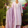 Indyancart IE Women Ethnic Motifs Embroidered Regular Chikankari Pure Cotton Kurta with Trousers & With Dupatta
