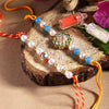 Dhiyona Unisex Set of 2 Beaded Bhai Bhabhi Rakhis With Roli & Chawal